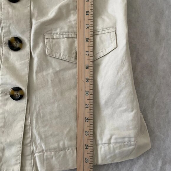 Cabi Style #5659 Womens Ivory Long Sleeve Button Up Kenya Safari Jacket Size M - Picture 8 of 11